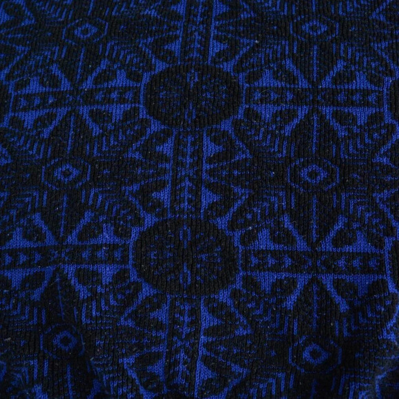 Vintage Steel Black & Blue Aztec Chunky Knit Crewneck Sweater Xl - Picture 12 of 12